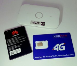 Huawei E5573 phát wifi 4G – Tặng sim 4G Mobifone 62GB/thang free 2 tháng và 1 pin rời
