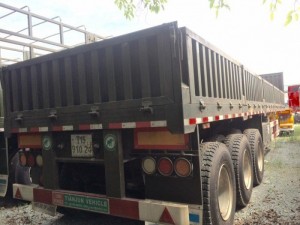 Sơmi Rơmooc Thùng Lửng 40 Ft 3 Trục 12.4m thành cao 66 cm tải trọng cao