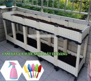Một số mẫu chậu ghép trồng rau cực to cho mô hình ban công, sân thượng