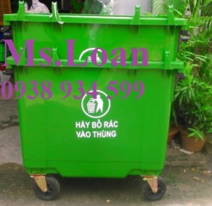 xe rác 660 lít 4 bánh xe