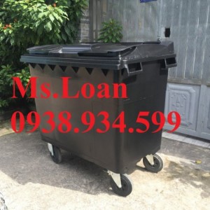 xe rác 660 lít 4 bánh xe nhựa HPDE