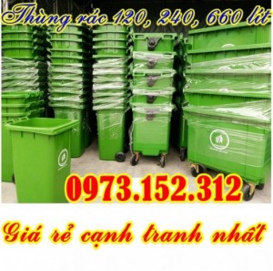 Bán thùng rác nhựa 120, 240 lít, xe gom rác nhựa 660 lít giá rẻ