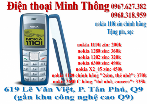 điện thoại  nokia 110i, 1280, 1202, 2690, X2, 1120 zin chính hãng,  giá rẻ