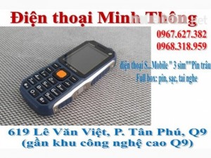 Điện thoại 3 sim, pin khủng, điện thoại S...mobile giá rẻ quận 9, thủ đức, tp.hcm. nokia 1202, 1280