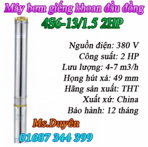 Máy bơm chìm giếng khoan đầu đồng tht