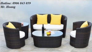 Sofa nhựa giả mây MS7, miễn phí vận chuyển