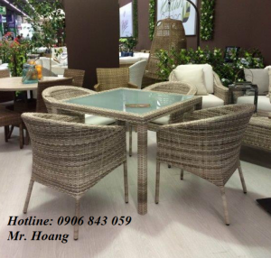 Thanh lý bộ bàn ghế nhựa giả mây giá rẻ, miễn phí vận chuyển