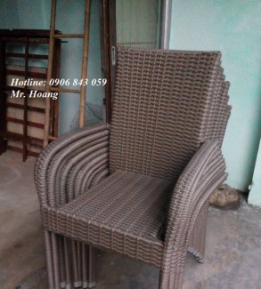 Bàn ghế nhựa giả mây cho cafe sân vườn, miễn phí vận chuyển