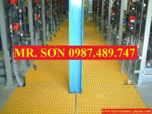 Tấm Sàn Ô Lưới Frp Grating, sàn lót chống ăn mòn composite, tấm frp grating.