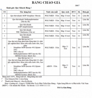 Test thử nhanh phát hiện ma túy đá - POLYMEDT (USA)