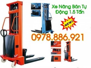 Xe nâng bán tự động 1.5 tấn cao 1.6m,2.5m,3m giá rẻ cạnh tranh nhất thị trường