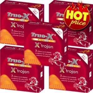 Combo 5 hộp Bao cao su 3 trong 1 X'trojan