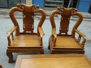 Bộ bàn ghế minh quốc đào gỗ nghiến tay 10 và tay 12