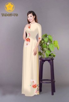 Vải áo dài in hoa đơn giản dễ thương