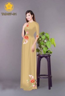 Vải áo dài in hoa đơn giản dễ thương