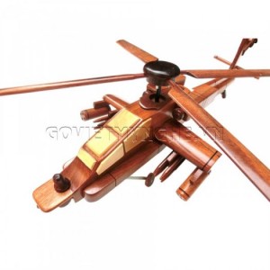 Mô Hình Máy Bay Trực Thăng Gỗ AH-64 Apache, Dài 44 x Rộng 8 x Cao 14 (cm), Giá 438.000đ