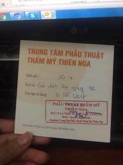 Cần bán voucher giảm 30% phẩu thuật thẩm mỹ