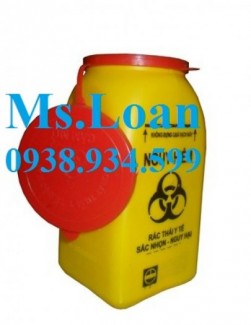 Hộp đựng bơm kim tiêm y tế,bình hủy kim tiêm 1.5 lít,hộp đựng vật sắc nhọn loại 1.5 lít