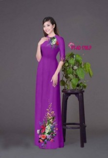 Vải áo dài hoa đẹp