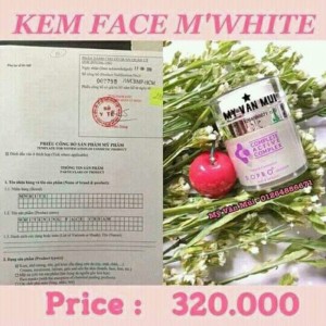 WHITENING FACE CREAM - Kem Dưỡng Trắng Da Mặt - Thương hiệu M'White tự tin sản phẩm thiên nhiên