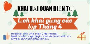 Khai Giảng liên tục hàng tháng tại Hà Nội, Bắc Ninh, HCM