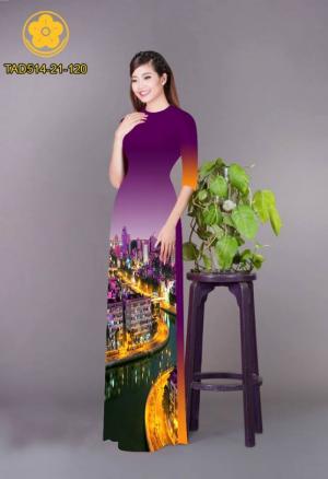 Vải áo dài phong cảnh thành phố