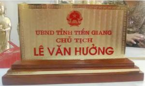 Biển chức danh đồng mạ vàng 14x 28cm