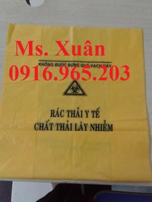 túi rác y tế có logo màu vàng