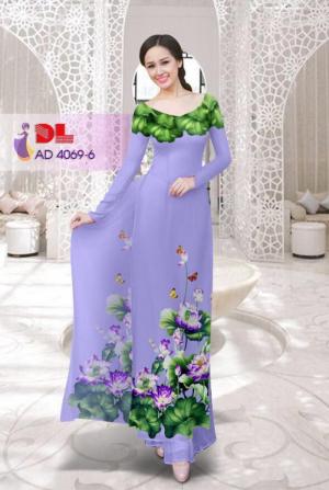 Vải áo dài hoa sen