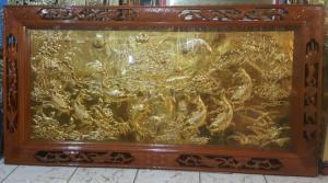 Tranh đồng cửu ngư quân hội 90x 1m7