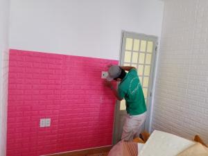 Xốp đá 3d dán tường màu hồng tại Cần Thơ