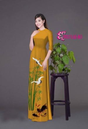 Vải áo dài trúc và hạc