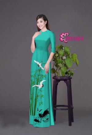 Vải áo dài trúc và hạc