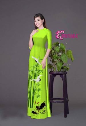 Vải áo dài trúc và hạc