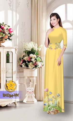 Vải áo dài hoa đẹp