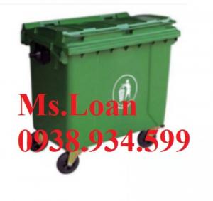 Xe thu gom rác 660 lít 4 bánh xe nhỏ,xe rác 660 lít nhựa HPDE,thùng rác 660 lít 4 bánh xe
