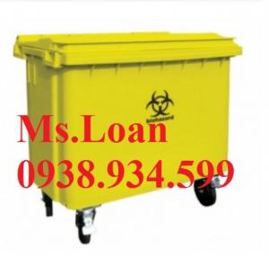 Xe thu gom rác 660 lít 4 bánh xe nhỏ,xe rác 660 lít nhựa HPDE,thùng rác 660 lít 4 bánh xe