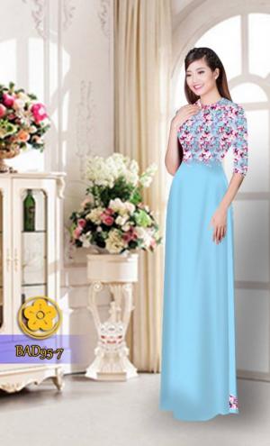 Vải áo dài hoa nhỏ trên ngực áo