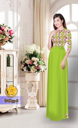 Vải áo dài hoa nhỏ trên ngực áo