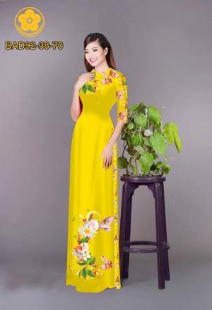 Vải áo dài hoa cúc