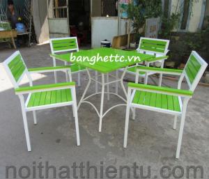 Sản xuất,bàn ghế gỗ khung sắt chân xếp các loại , sản phẩm cty làm ra đẹp rẻ