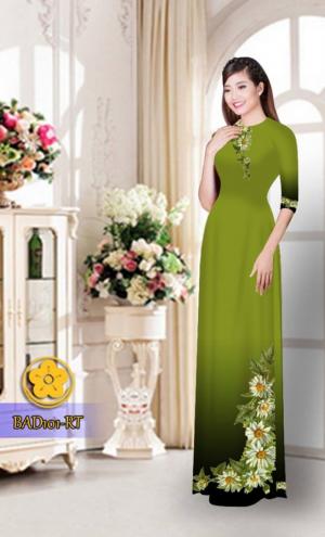 Vải áo dài hoa cúc BAD101