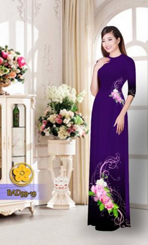 Vải áo dài hoa đẹp BAD99