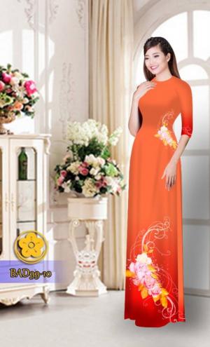 Vải áo dài hoa đẹp BAD99