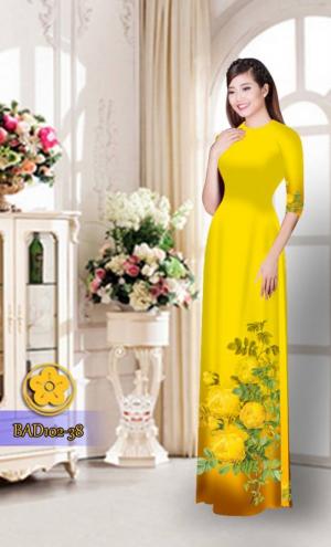 Vải áo dài hoa đẹp BAD102