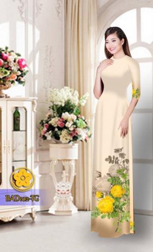 Vải áo dài hoa đẹp BAD102