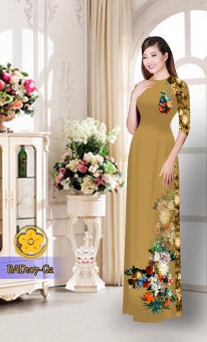 Vải áo dài hoa đẹp BAD107