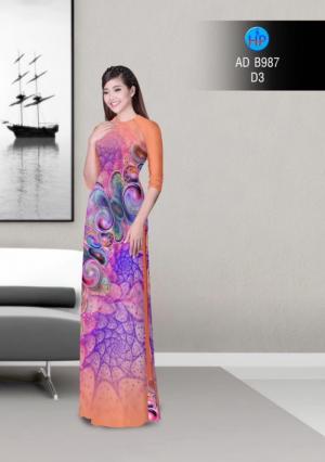 Vải áo dài hoa ảo 3D ADB987