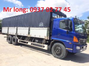 Hino FL8JW7A mui bạt , xe tải Hino 15 tấn mui phủ , xe tải Hino 3 chân tải trọng 15 tấn , xe tải Hino FL8JTSL thùng mui bạt bửng nhôm , đại lý xe tải Hino .