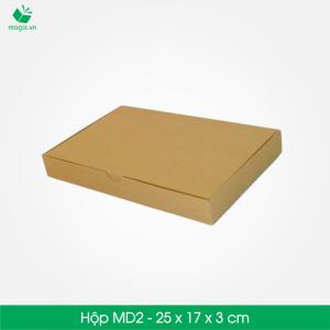 MD2 - Hộp dẹt 25x17x3- Hộp giấy Carton đóng gói gửi hàng thu hộ COD